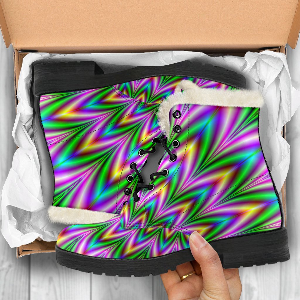 Psychedelic Radiant Faux Fur Leather Boots for the Grooviest Hippies - 5