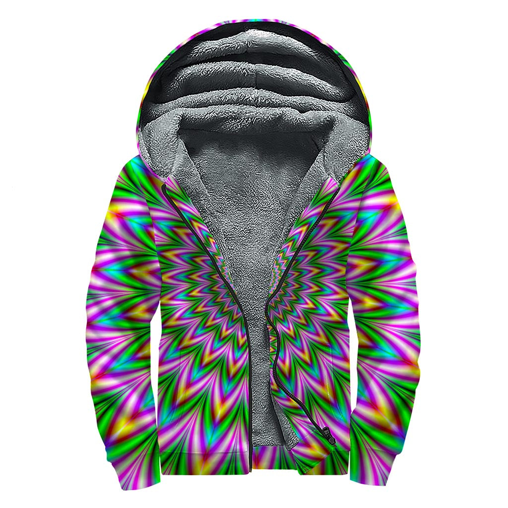 Radiant Illusion: Sherpa Lined Zip Up Hoodie for Hippie Style Enthusiasts - 1