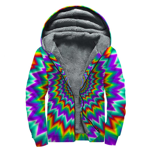 Spiral Illusion Sherpa: Embrace Your Inner Hippie With This Psychedelic Zip Up Hoodie - 1