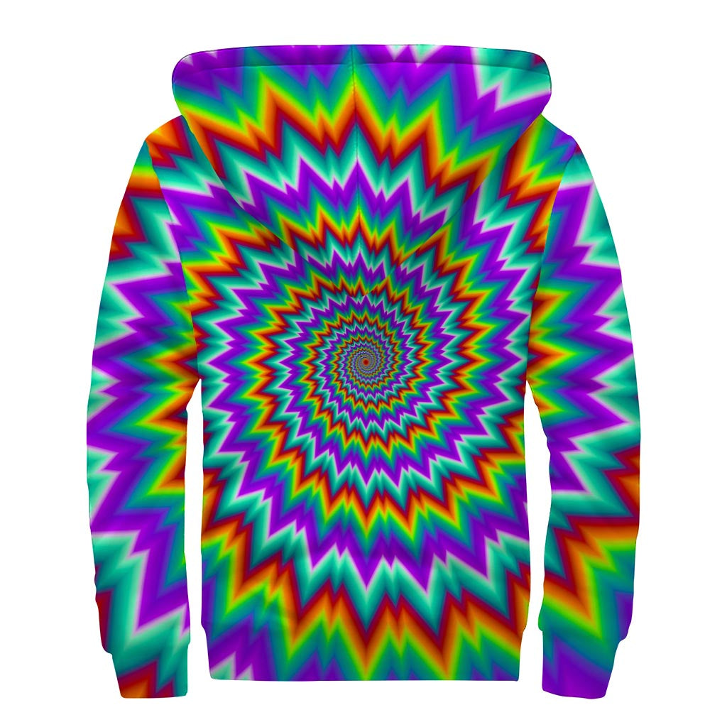 Spiral Illusion Sherpa: Embrace Your Inner Hippie With This Psychedelic Zip Up Hoodie - 2