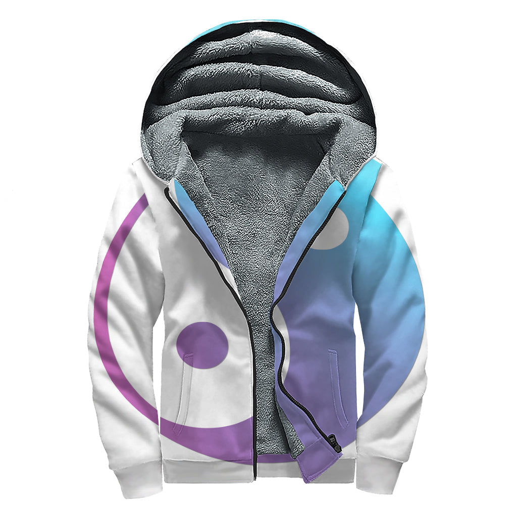 Groovy Yin Yang Dreams Sherpa Lined Zip Up Hoodie - 1