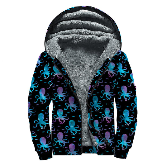 Groovy Octopus Vibes: Sherpa Lined Zip Up Hoodie for the Free-Spirited Hippie - 1