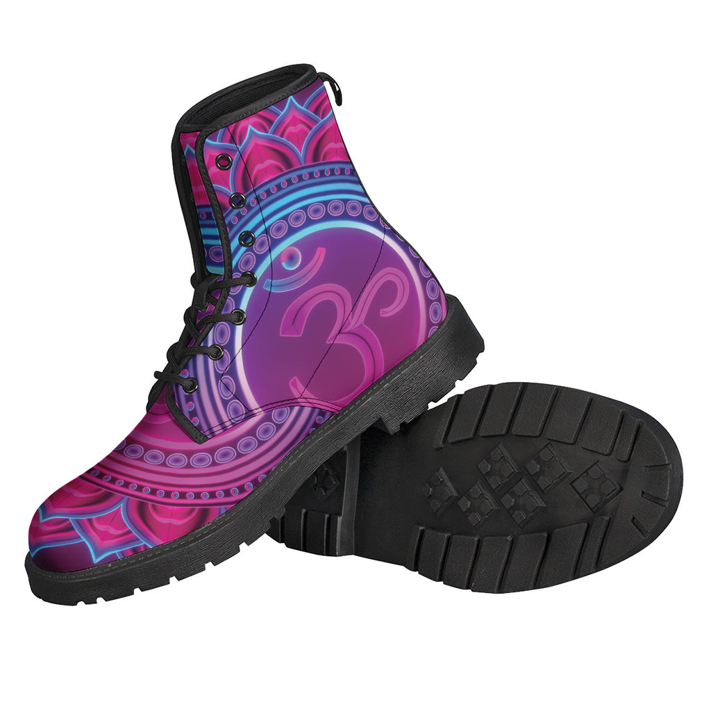 Funky Om Mandala Leather Boots for a Hippie Chick Vibe - 2