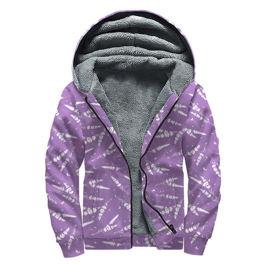 Lavender Dream: Sherpa Lined Zip Up Hoodie for Groovy Hippies - 1