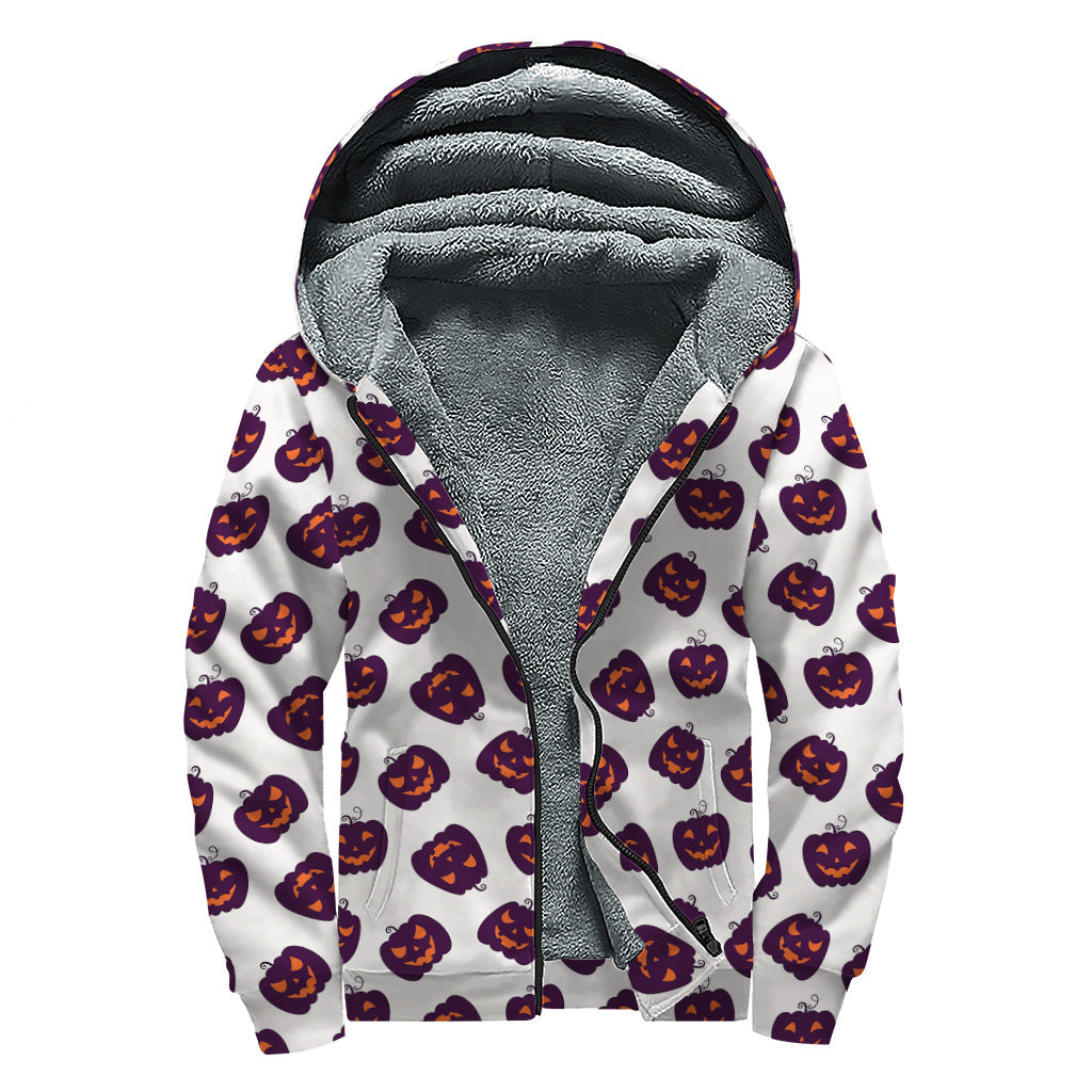 Purple Pumpkin Patch Sherpa Style: Embrace the Hippie Vibe with this Sherpa Lined Zip Up Hoodie - 1