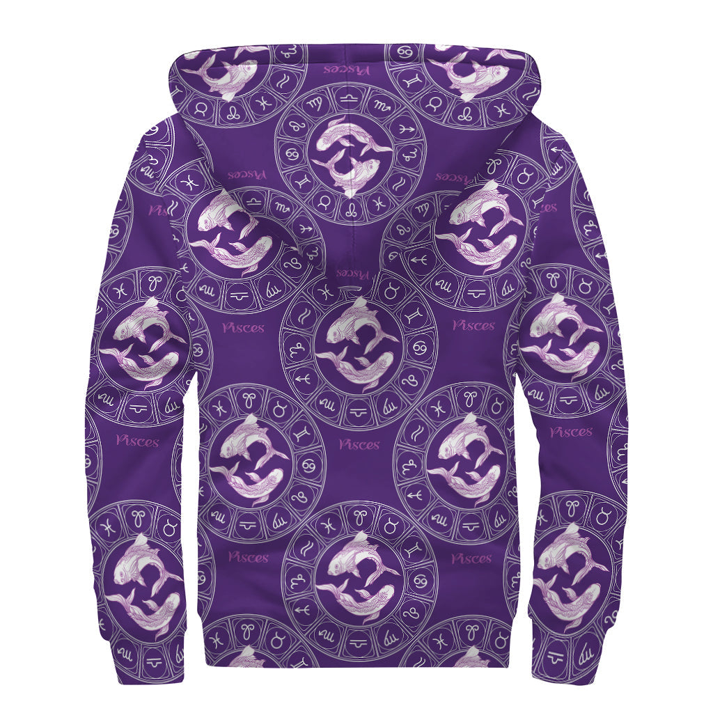 Purple Pisces Sherpa-Lined Hoodie for Cosmic Hippies - 2