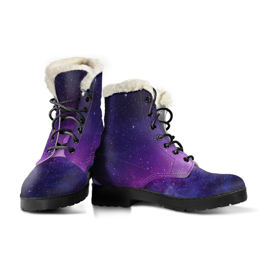 Groovy Galaxy Boots: Faux Fur Leather Boots for Modern Hippies - 3