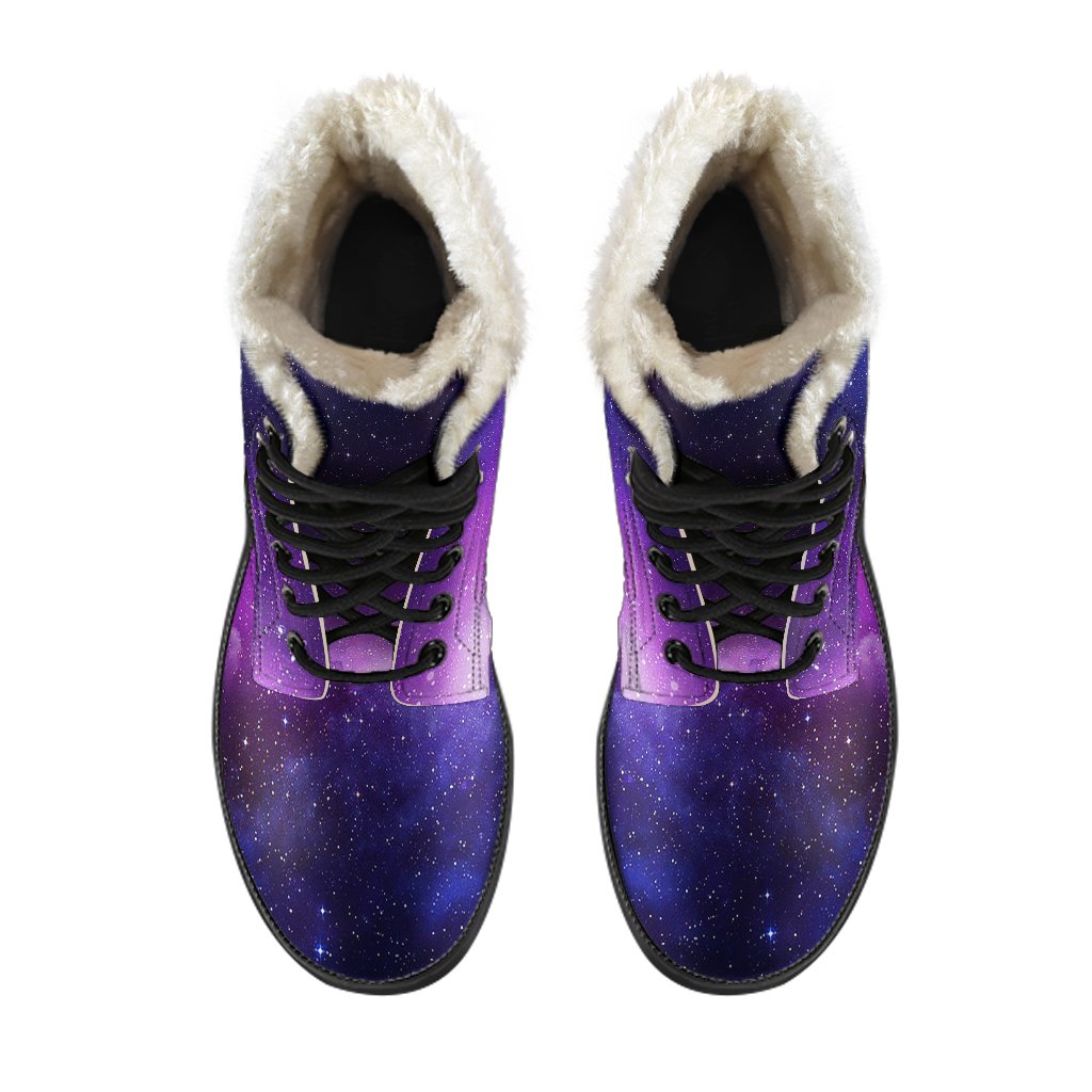 Groovy Galaxy Boots: Faux Fur Leather Boots for Modern Hippies - 4