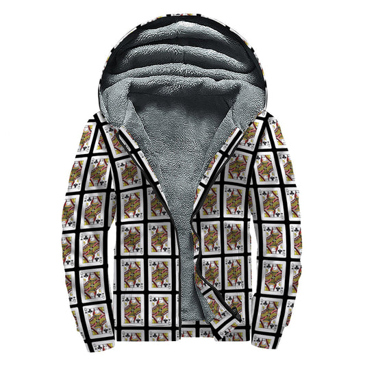 Queen of Clubs Psychedelic Sherpa Style Zip Up Hoodie - 1