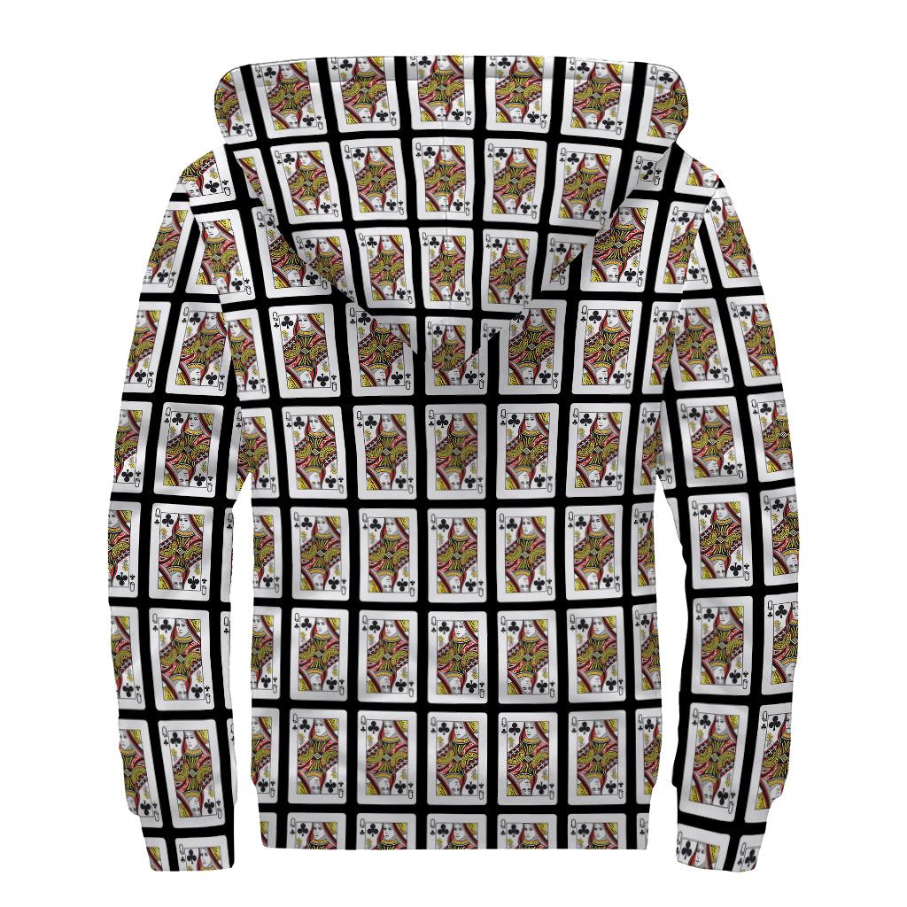 Queen of Clubs Psychedelic Sherpa Style Zip Up Hoodie - 2