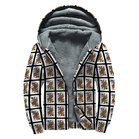 Queen of Spades Hippies Sherpa Lined Zip Up Hoodie - 1