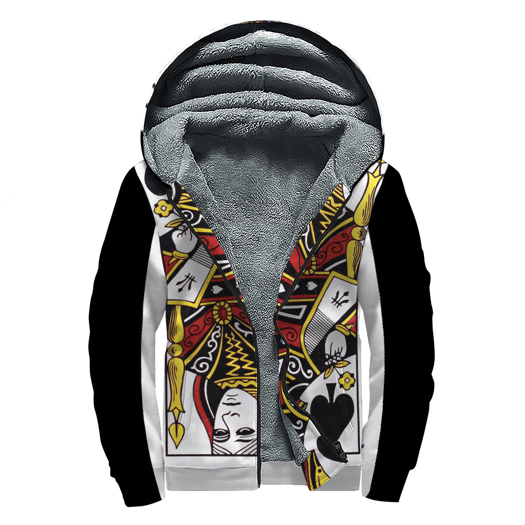 Queen of Spades Sherpa-Lined Zip Up Hoodie: Embrace Your Inner Hippie Chic - 1