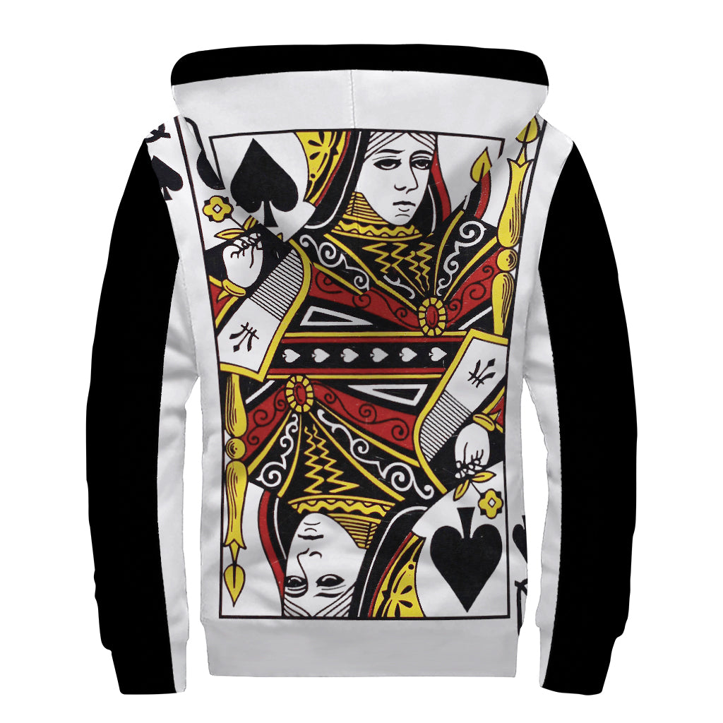 Queen of Spades Sherpa-Lined Zip Up Hoodie: Embrace Your Inner Hippie Chic - 2