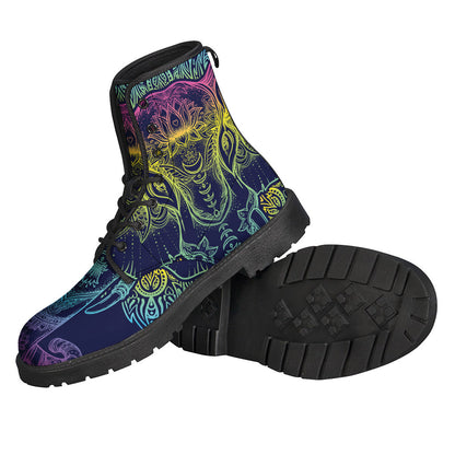 Rainbow Indian Elephant Leather Boots for the Free-Spirited - 2