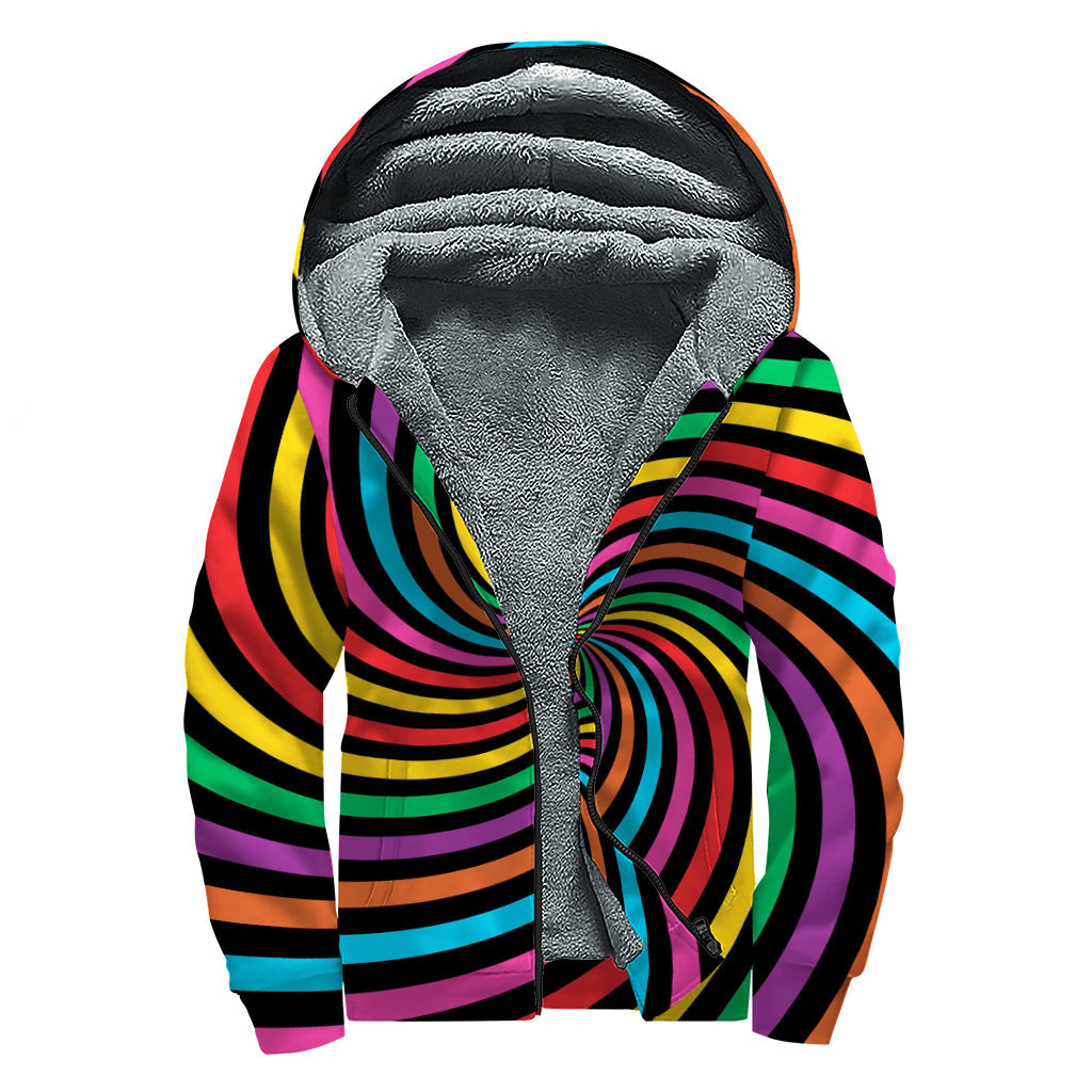 Psychedelic Sherpa Vibes: A Hippie's Dream Zip-Up Hoodie - 1