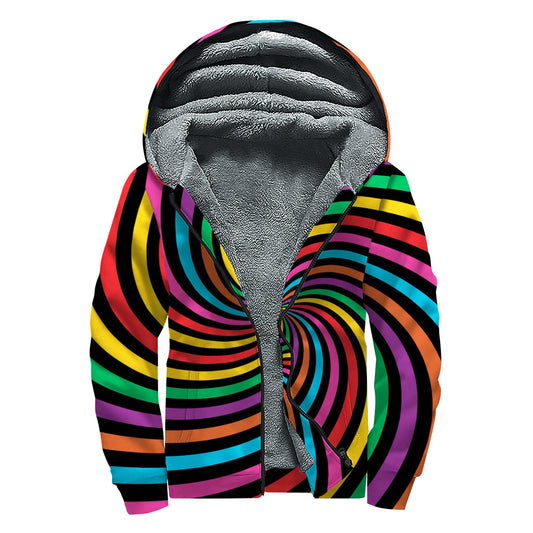 Psychedelic Sherpa Vibes: A Hippie's Dream Zip-Up Hoodie - 1