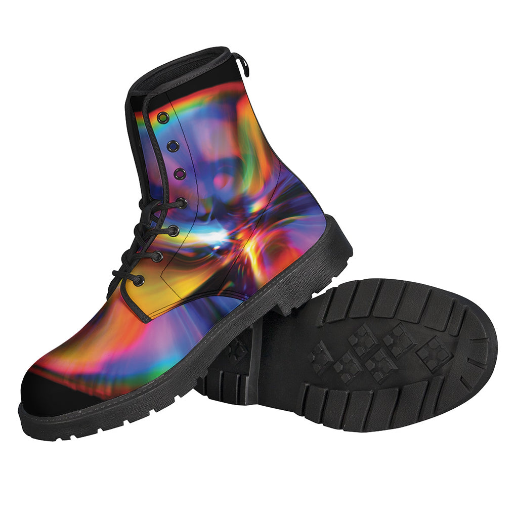 Groovy Bubble Print Leather Boots for the Free-Spirited Hippie - 2