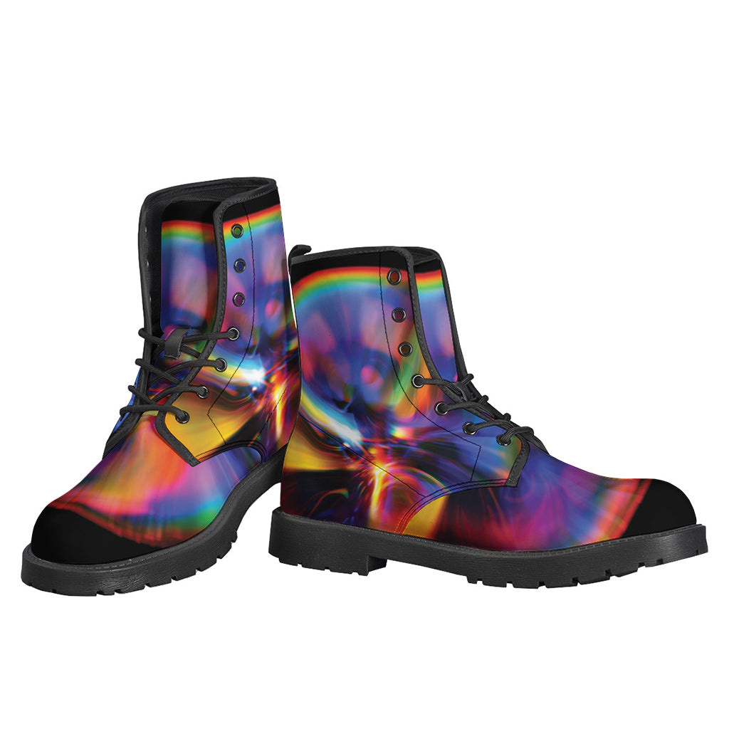 Groovy Bubble Print Leather Boots for the Free-Spirited Hippie - 3