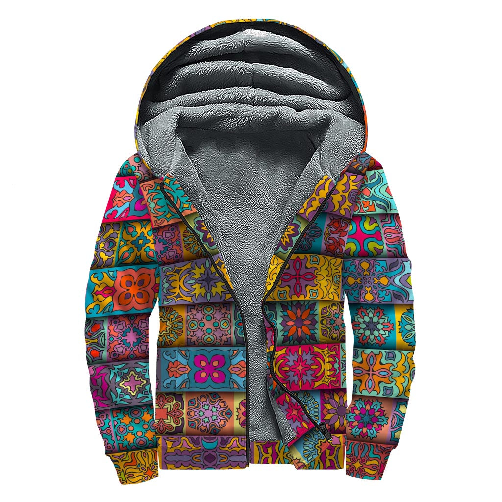 Bohemian Bliss: Sherpa Lined Zip Up Hoodie for the Free-Spirited Hippie - 1