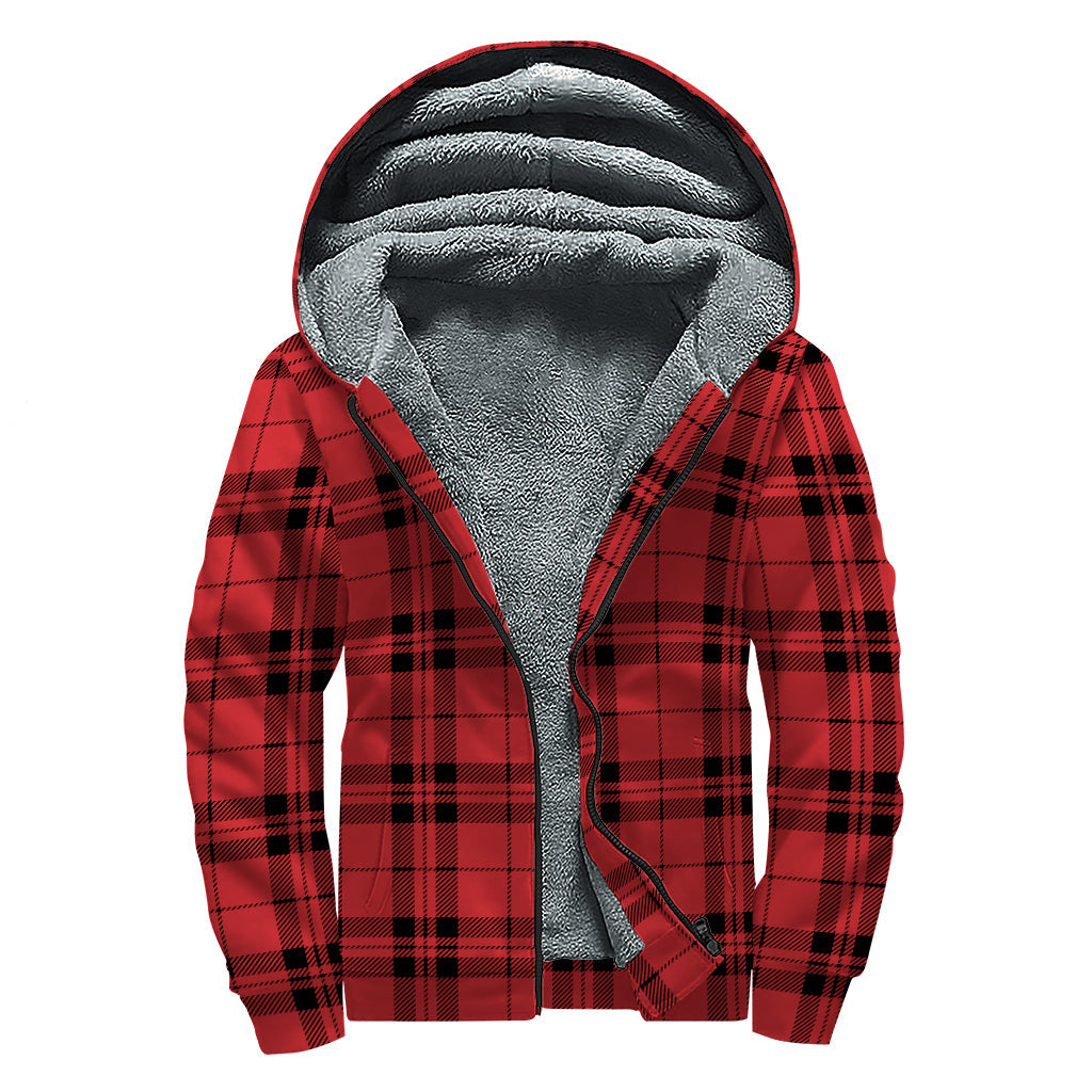 Groovy in Red and Black: Hippies Sherpa Lined Zip Up Hoodie - 1