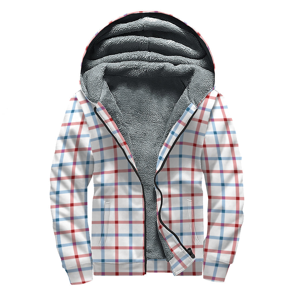 Red and Blue Tattersall Sherpa-Lined Hippie Hoodie - 1