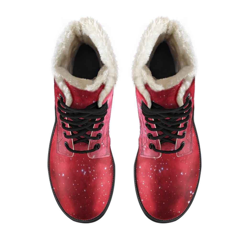 Groovy Galaxy Faux Fur Leather Boots for Free-Spirited Hippies - 4