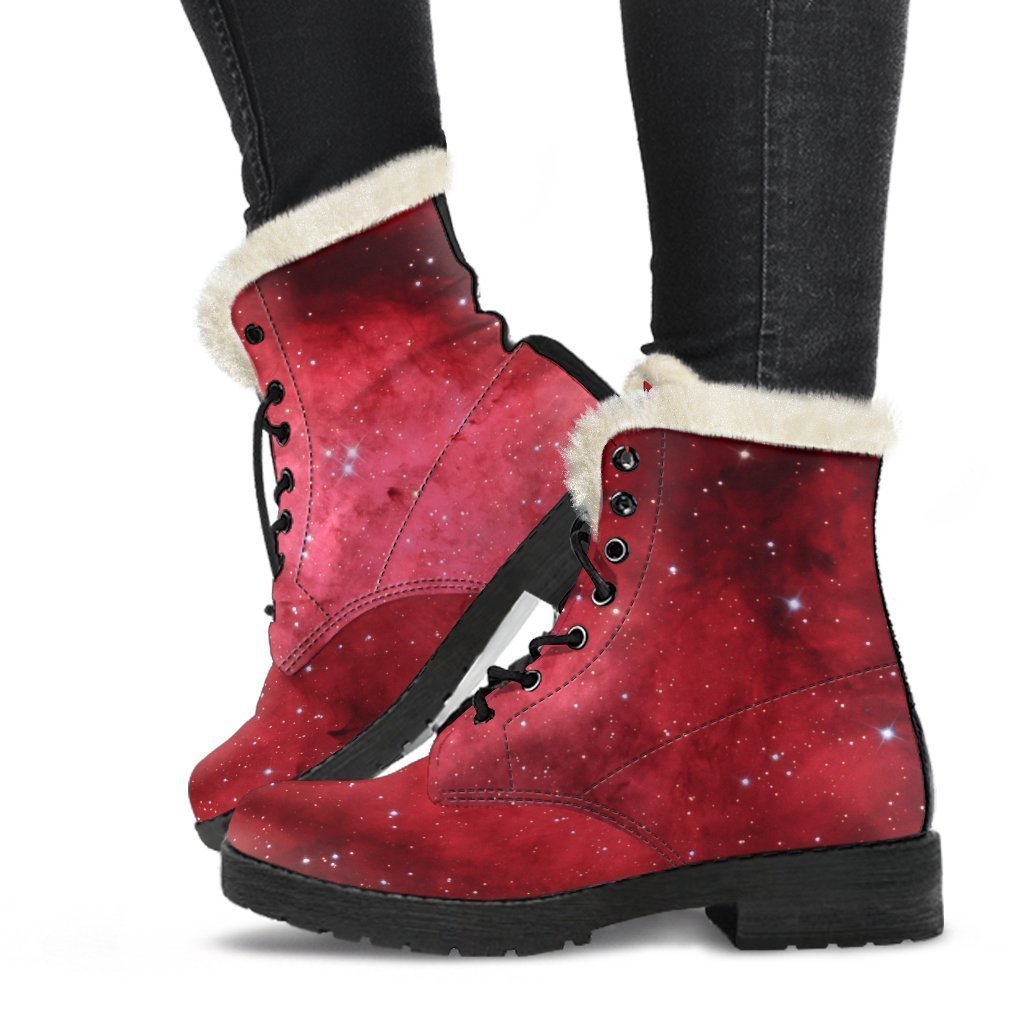 Groovy Galaxy Faux Fur Leather Boots for Free-Spirited Hippies - 1