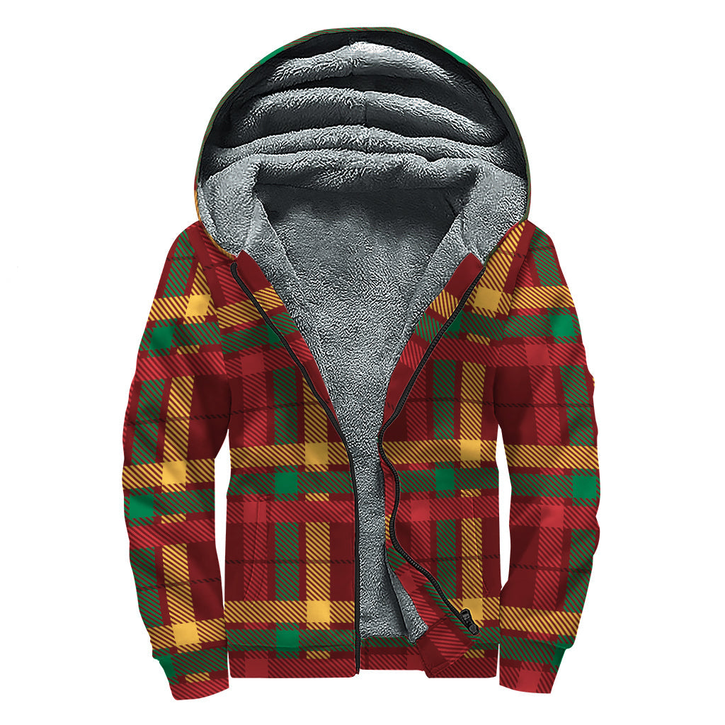 Groovy Stewart Print Sherpa Lined Zip Up Hoodie - 1