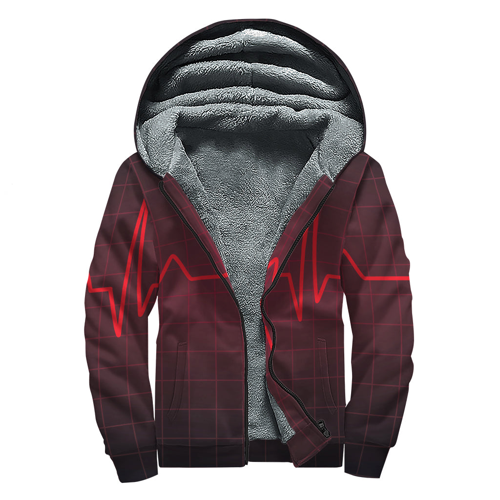 Heartbeat Bliss: Sherpa Lined Zip Up Hoodie for Boho Souls - 1