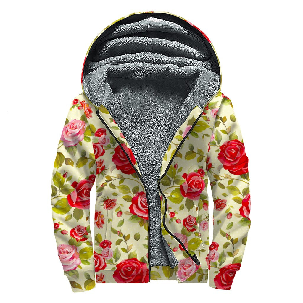 Groovy Floral Sherpa Lined Zip Up Hoodie for Free Spirits - 1