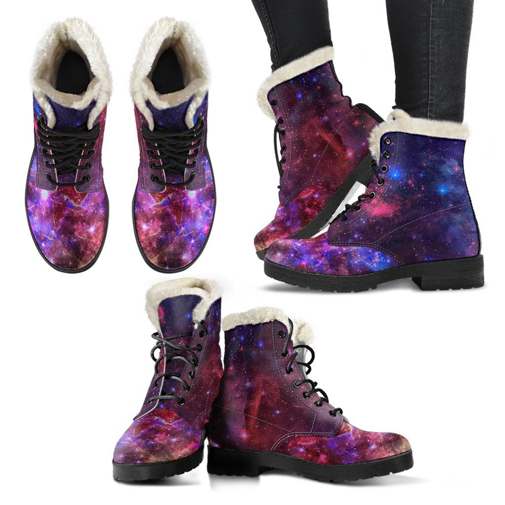 Galactic Groove Faux Fur Leather Boots for Groovy Hippies - 2