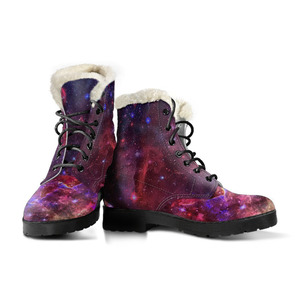 Galactic Groove Faux Fur Leather Boots for Groovy Hippies - 3