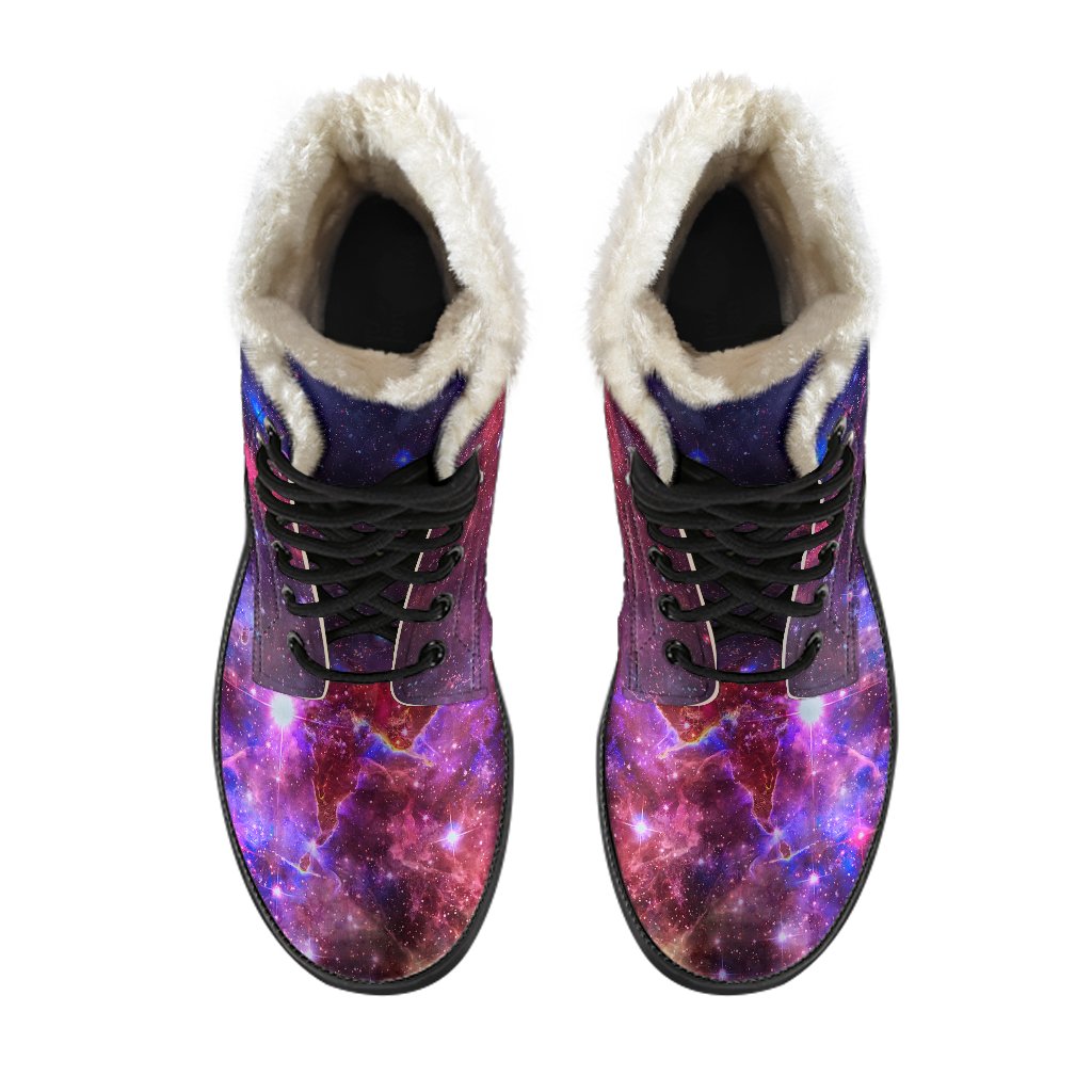 Galactic Groove Faux Fur Leather Boots for Groovy Hippies - 4