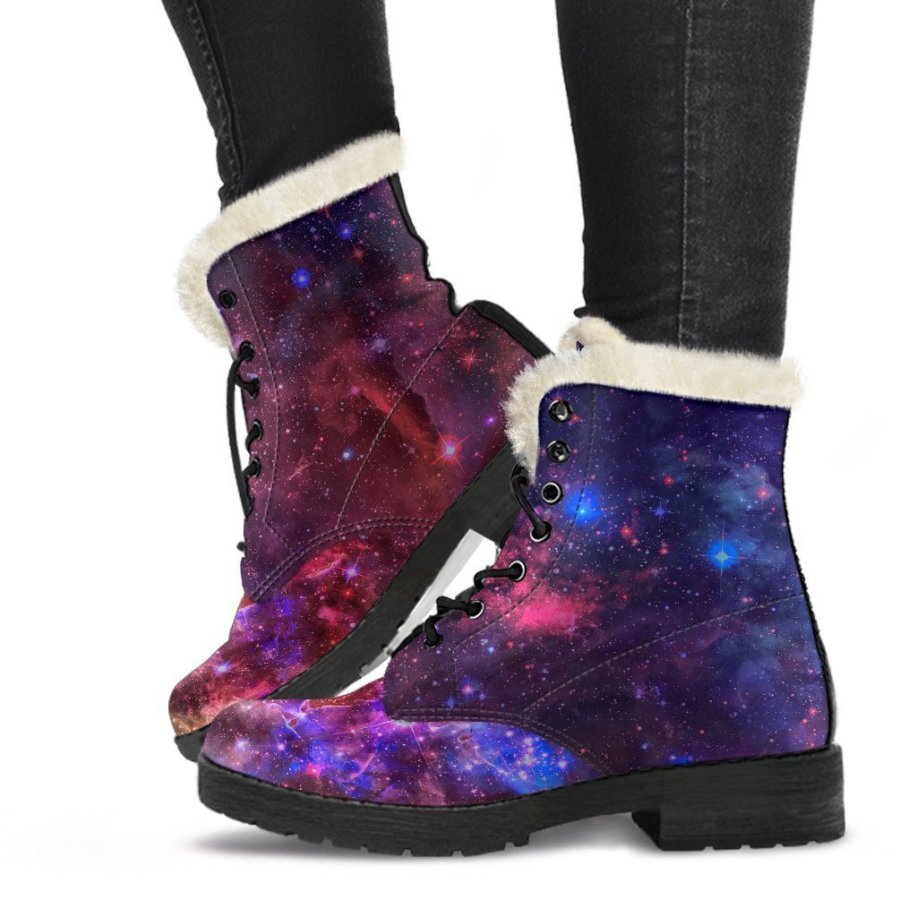 Galactic Groove Faux Fur Leather Boots for Groovy Hippies - 1