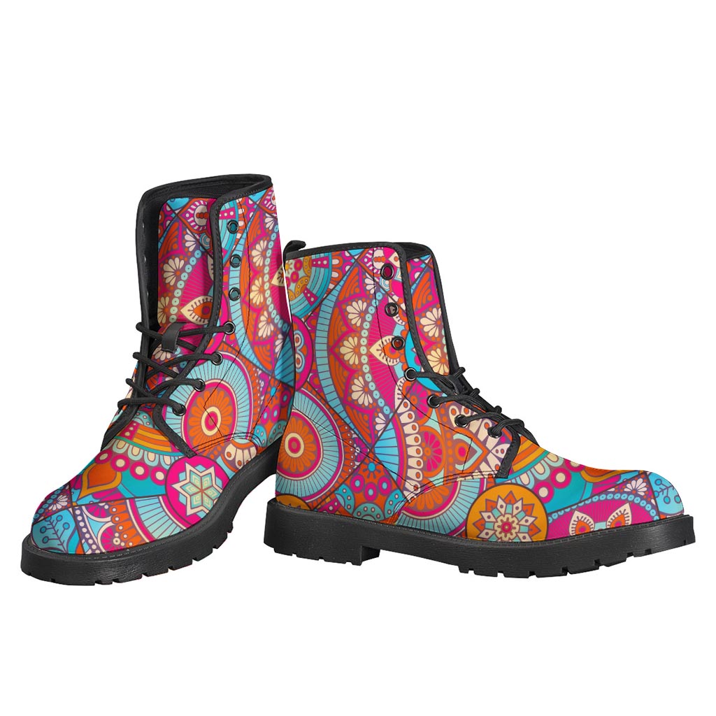 Groovy Geometric Leather Boots for Earthy Bohemians - 3