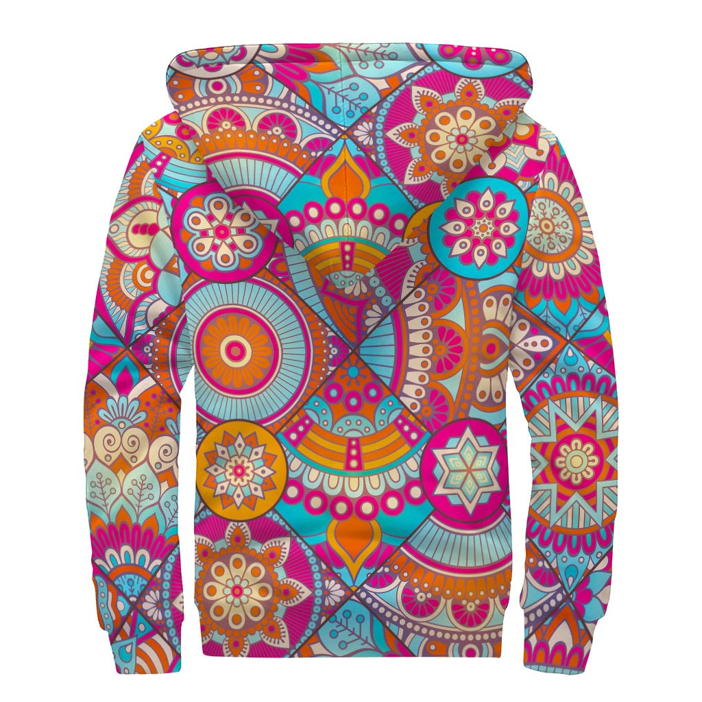 Groovy Bohemian Mandala Sherpa-Lined Hoodie for the Free-Spirited Hippie - 2