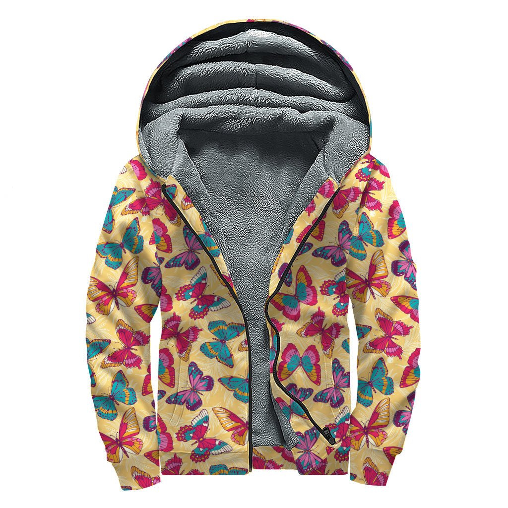 Groovy Butterfly Sherpa Zip Up: Stay Cozy in Hippie Style - 1