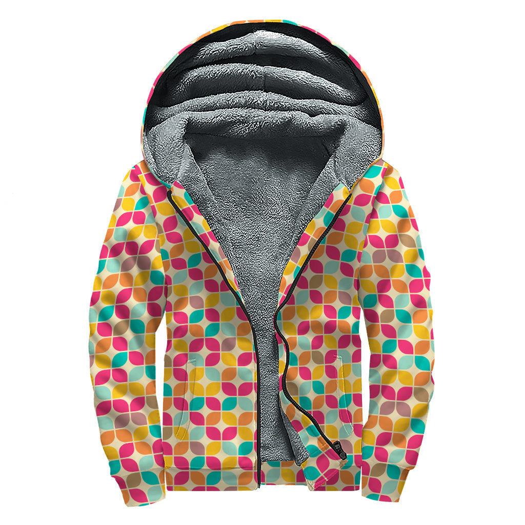 Groovy Geometric Sherpa Lined Zip Up Hoodie for the Far Out Hippie - 1