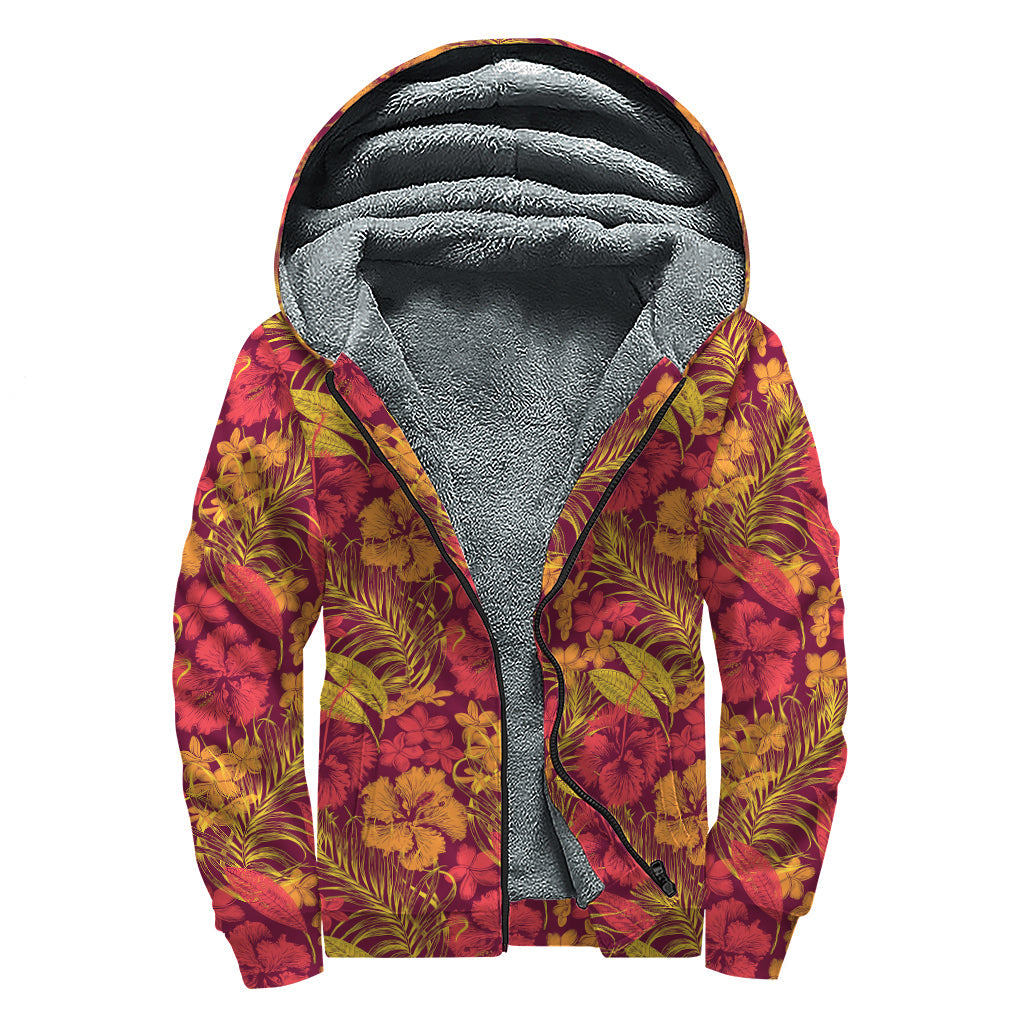 Tropical Dreams: Sherpa Lined Zip Up Hoodie for the Free-Spirited Hippie - 1