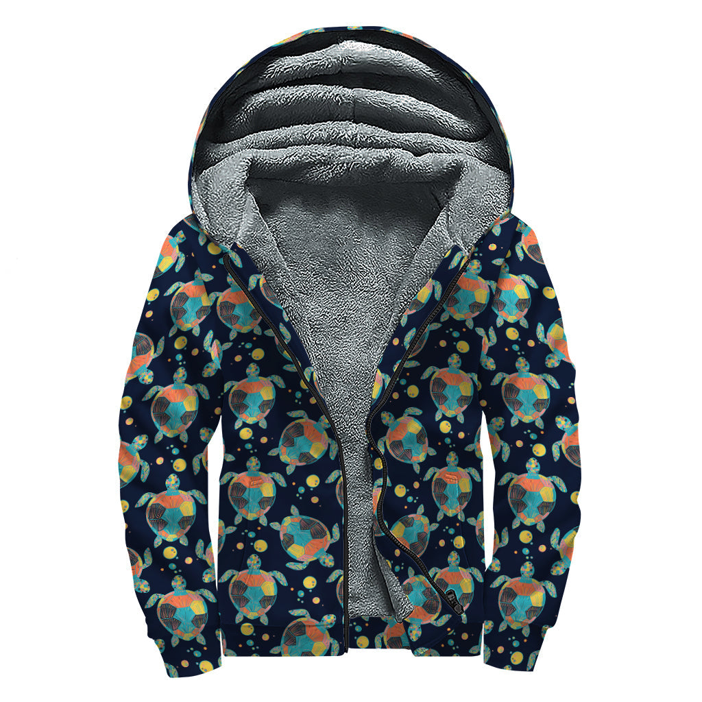 Sea Turtle Sherpa: Stylish Hippie Zip Up Hoodie - 1