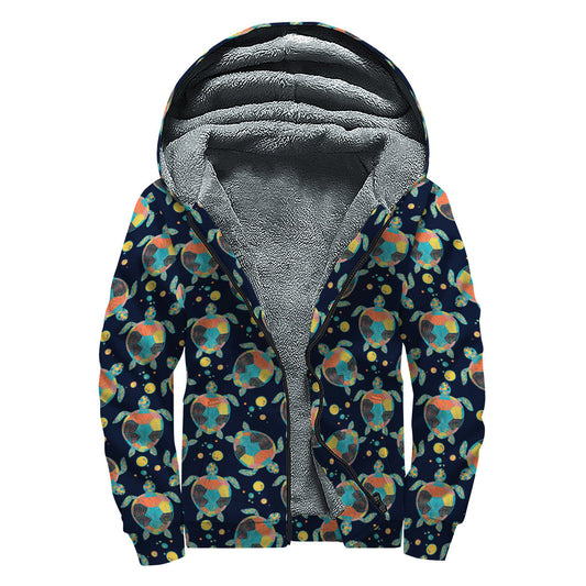 Sea Turtle Sherpa: Stylish Hippie Zip Up Hoodie - 1