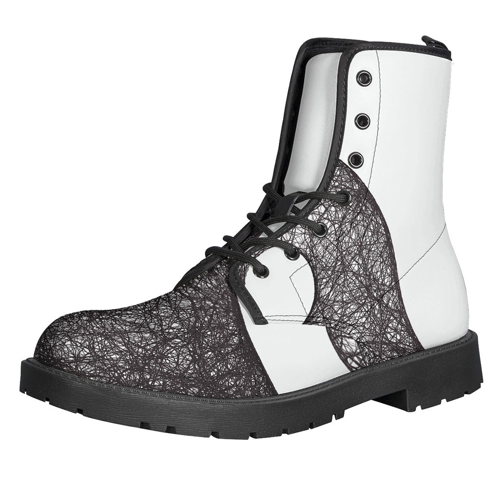 Roots of Freedom: Yin Yang Print Leather Boots for the Modern Hippie - 1