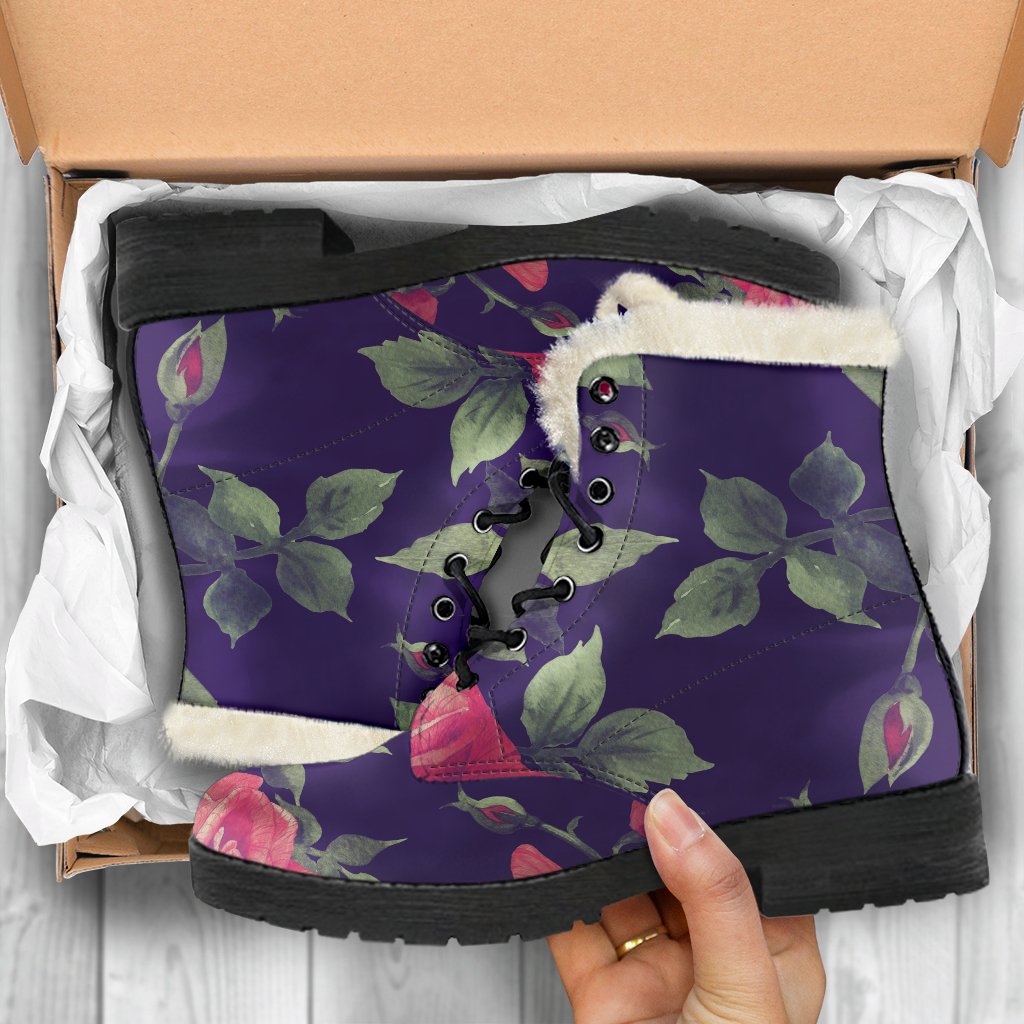 Groovy Floral Faux Fur Leather Boots for the Free-Spirited Hippie - 5