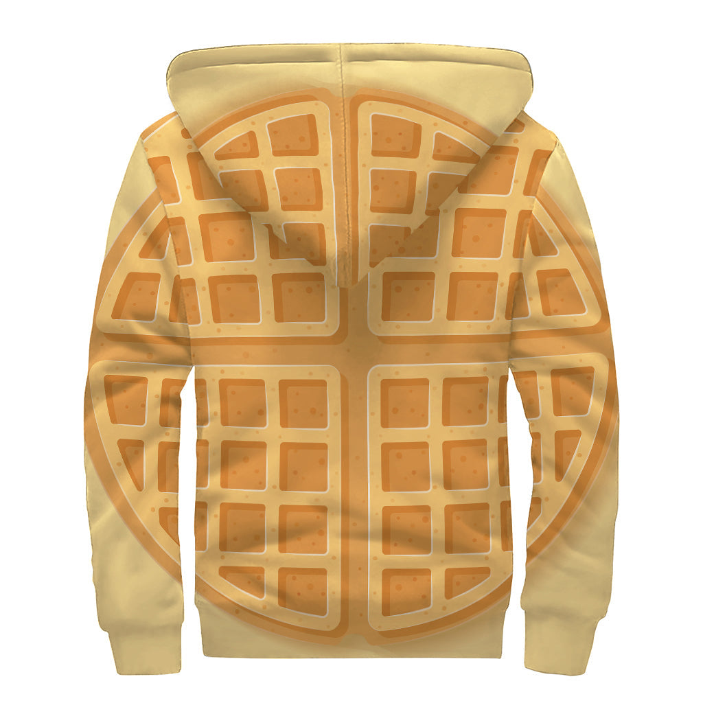 Ultimate Hippie Chic: Sherpa-Lined Zip Up Hoodie with Round Waffle Print - 2