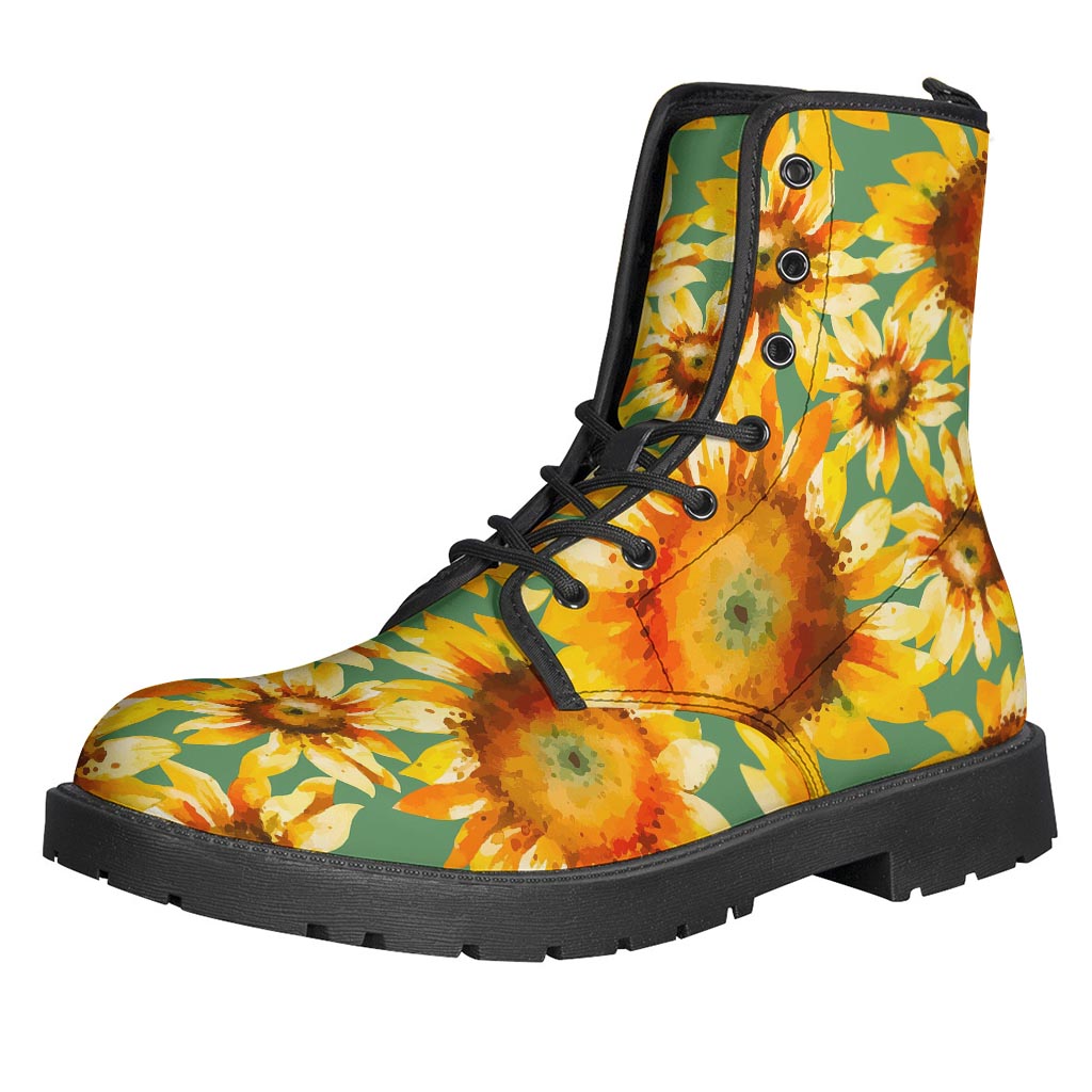 Sage Sunflower Dreamer Leather Boots for Hippie Souls - 1