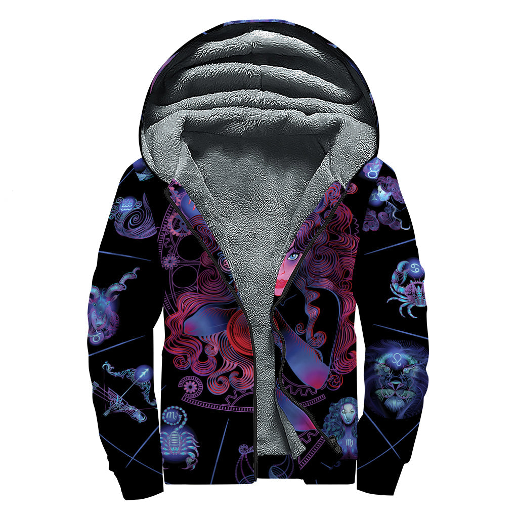 Sagittarius Vibes: Sherpa Lined Zip Up Hoodie For Cosmic Hippies - 1