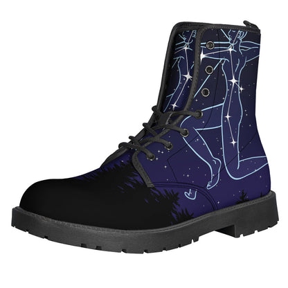 Sagittarius Constellation Leather Boots: Groovy and Lightweight for the Modern Hippie - 1