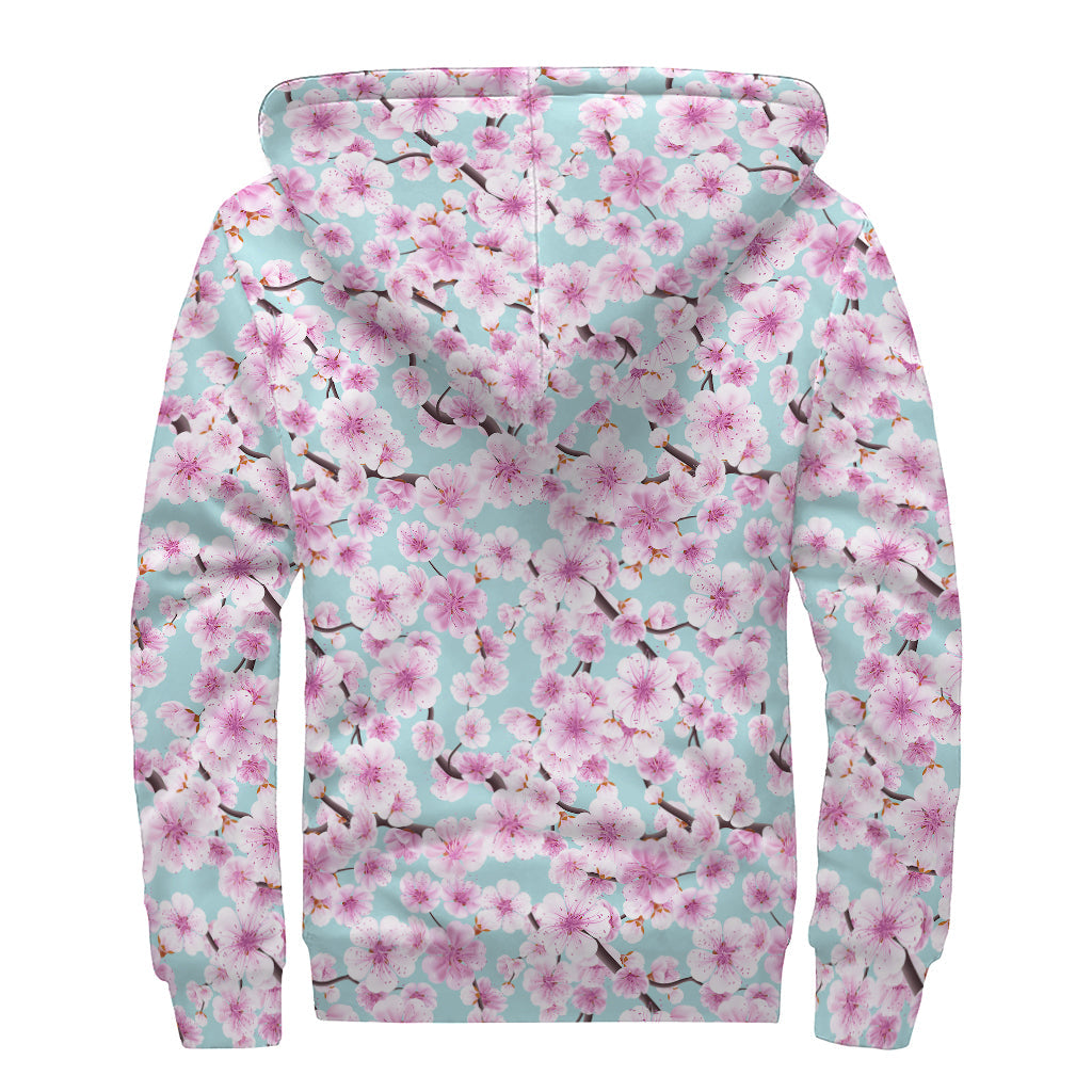 Sakura Dreams: Sherpa Lined Zip Up Hoodie for the Free-Spirited Hippie - 2