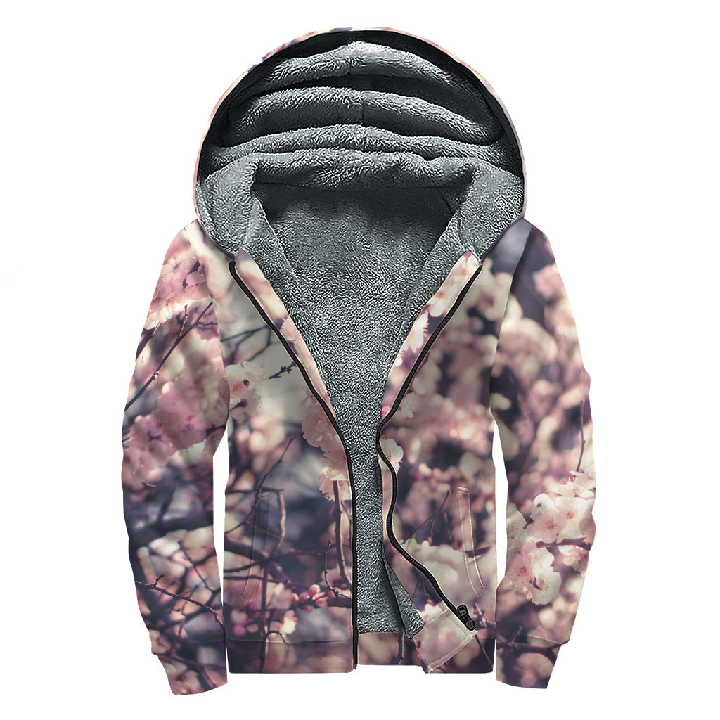 Sakura Blossom Dreams: Sherpa Lined Zip Up Hoodie for Stylish Hippies - 1