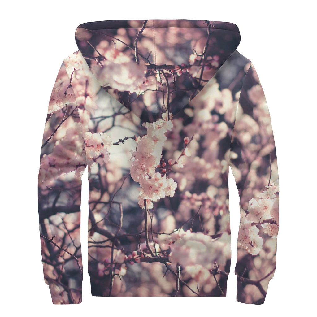 Sakura Blossom Dreams: Sherpa Lined Zip Up Hoodie for Stylish Hippies - 2